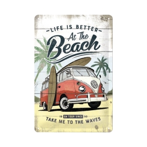 Life Is Better At The Beach - Metalen Postcard