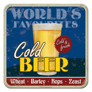 Cold Beer - Metalen Onderzetter